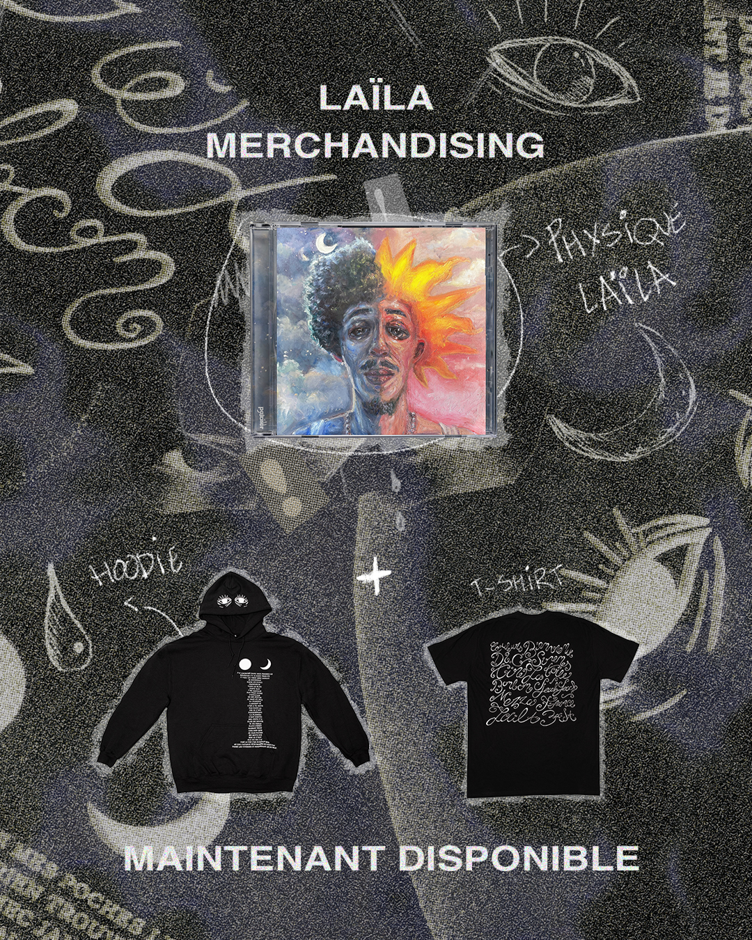 Flyer Merchandising Tshirt, Hoodie & CD Laïla